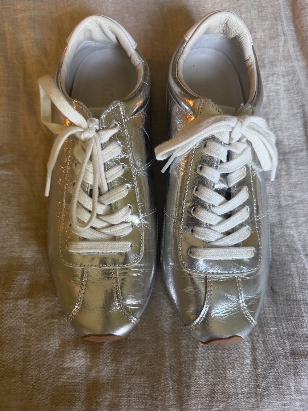 J Crew Retro Silver Sneaker